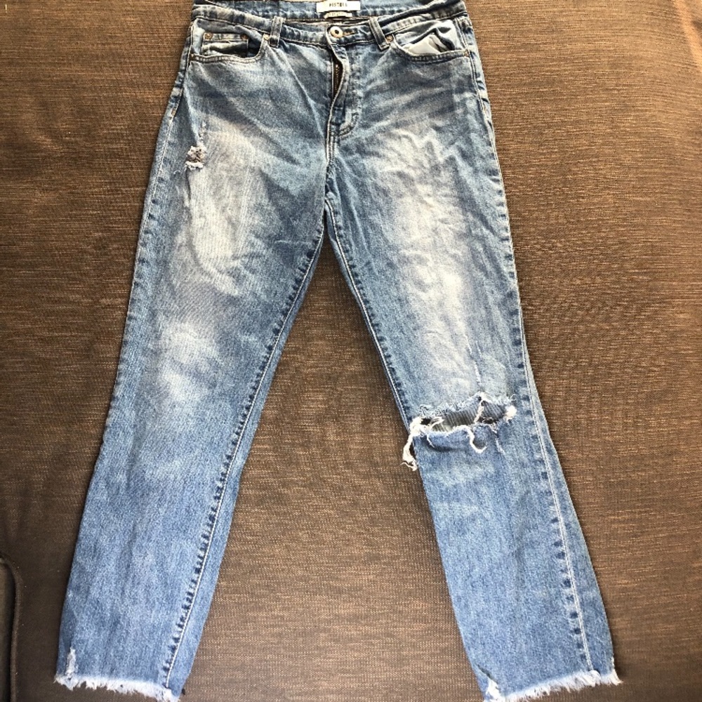 Pistola Raw Hem Distressed Jeans